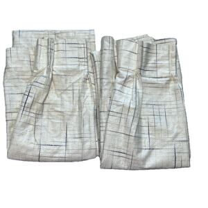 Sears Roebuck 80s Curtains Pair Yellow Woven Textured Retro Pinch Pleat 24x60